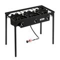 Hassch Outdoor Camp Stove Propane Gas Cooker Portable Cast Iron Patio Cooking Burner (Three Burner 225000-BTU) Black