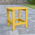 Flash Furniture Charlestown All-Weather Poly Resin Wood Adirondack Side Table in Yellow