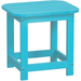 PolyTEAK Outdoor Side Table for Patio Real Wood Look All Weather Patio Furniture Outside End Table for Backyard Porch Fire Pit (Blue)