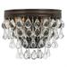 Steel 2 Light Wall Sconce in Contemporary Style with Clear Crystal-7.25 inches H X 10.75 inches W-Vibrant Bronze Finish Bailey Street Home