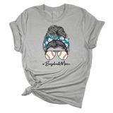 Trenz Shirt Company Womens Messy Bun Baseball Mom Short Sleeve Graphic T-Shirt Athletic Heather-4XL
