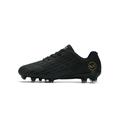 GENILU Boys Athletic Soccer Shoes Mens Training Firm Ground Soccer Cleats Fashion Sneakers for Big Kid Black 6.5Y