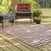 Unique Loom Striped Indoor/Outdoor Striped Rug Rust Red/Ivory 4 1 x 6 1 Rectangle Geometric Contemporary Perfect For Patio Deck Garage Entryway