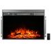 Barton - Fireplace Insert Heater Adjustable Temperature 1500W 5200 BTU Timer Flame Operational w/o Heat Remote