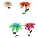 4 Pack Metal Flowers Stakes Garden Yard Decor Colorful Metal Art Rust Proof Flower Stick Decor for Porch Patio Lawn Pathway Ornaments Outdoor Home Decor