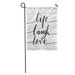 SIDONKU Colorful Life Live Laugh Love Hand Lettered Quote Modern Text Alphabet Garden Flag Decorative Flag House Banner 28x40 inch