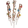 Metal Word Garden Stakes Crafted With 100% Durable Metal - Set of 3 Dream Design Measures 22 1/2 H Garden Design Measures 25 1/4 H Welcome Design Measures 29 H by Fox RiverTM Creations