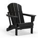 Folding Adirondack Chair HDPE Outdoor Weather Resistant Plastic Lounge Beach Chairs for Pool Patio Deck Garden Backyard and Lawn Furniture(Black)