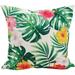 Fennco Styles Tropical Hibiscus Poly Filled Decorative Throw Pillow 18 W x 18 L - Multicolored Flower Cushion for Home Indoor Outdoor Living Room Couch Bedroom and Office DÃ©cor