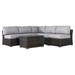 Living Source International 6-Piece Sectional Set with Cushions in Espresso/Gray