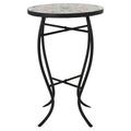 Sadie Outdoor Metal Side Table Black Yellow and Red