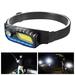 Safety Headlamp Dual Light Sources High Brightness Rechargeable 8 Lighting Modes Compact Size Automatic Induction ABS Outdoor Waterproof Ultra-Light LED Headlamp for Camping