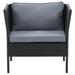 Parksville Black Wicker / Rattan Patio Armchair with Ash Gray Cushions