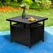 SUNCROWN Patio Bistro Table Outdoor Square Metal Outdoor Metal Umbrella Base Stand with 1.57 Umbrella Hole Black