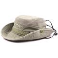 STEADY Men Cotton Embroidery Visor Mesh Bucket Hats Fisherman Hat Outdoor Climbing Cab - Khaki