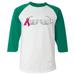 Shop4Ever Men s Skeleton Hands Breast Cancer Awareness Raglan Baseball Shirt XX-LargeWhite/Kelly