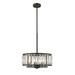 Contemporary 6 Light Metal 16 Ceiling Pendant with Crystal Accents Silver