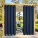 DONGPAI Outdoor Curtain for Patio Waterproof Top and Bottom Grommet Windproof Drape Thermal Insulated Blackout Curtain for Porch/Gazebo 1 Panel Blue