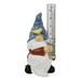 Rain Gauges Gnome Garden Statue Decoration with Two Glass Rain Gauge Replacement Tube Hand Painted Resin Gnome Sculpture Water Gauge for Yard Fence Patio Lawn Deck