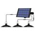 Solar Pendant Light 3-head Outdoor Waterproof Solar Powered Shed Lights Rechargeable LED Ceiling Lamp Auto Illuminating Hanging Lights for Yard Garden Patio Gate Street