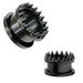 Black Titanium with Spike s Over Surgical Steel Screw-on Plugs/Gauges 8G (3MM) 2 Pieces (1 Pair) (B/62)