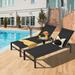 Gymax 2PCS Patio Chaise Lounge Adjustable Lounge Chair W/ 6-Position Backrest Black