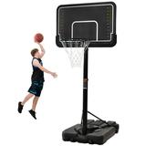 DreamBuck Portable Basketball Hoop & Goal with Vertical Jump Measurement Outdoor Basketball System with 6.6-10ft Height Adjustment Kids Basketball Hoop Basketball Equipment for Youth Adults Black