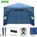 QXDRAGON 10 x 10 ft EZ Pop Up Gazebo Canopy Tent Wedding PartyTent with Sidewalls Carry Bag Blue