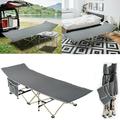 Basstop Indoor Outdoor Lounge Cot Folding Camping Bed Heavy Duty Folding Cot Bed for Camp Office Use Gray