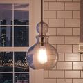 Luxury Modern Farmhouse Indoor Pendant 12.75 H x 8.5 W with Electrical Insulator Style Elements Vintage Design Brushed Nickel Finish and Glass UHP3046