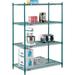 Nexel 5 Tier Wire Shelving Starter Unit 48 W x 18 D x 86 H Green Epoxy Finish