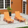 GARDEN Set of 2 Patio Outdoor Chaise Lounge Chair Orange