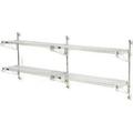 Global Industrial 34 x 54 x 14 in. Nexel Poly Green Epoxy Wall Mount 2-Shelf Add-On Wire Shelving