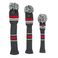 BILBEAR 3pcs Golf Club Pom Headcover Driver Fairway Club Wood Headcovers