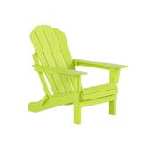 Westin Outdoor Patio Folding Adirondack Chair HDPE Plastic Lime