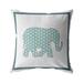 Light Elephant Broadcloth Indoor Outdoor Zippered Pillow Light Blue and Gold and White