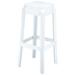 29.5 White Glossy Outdoor Patio Solid Bar Stool