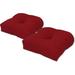 Tempo Outdoor Solid Chili Pepper Red Chair Seat Cushion Set of 2