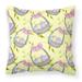 Carolines Treasures BB7490PW1414 Easter Basket and Eggs Fabric Decorative Pillow 14Hx14W multicolor