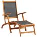 Anself Sun Lounger Chairs with Adjustable Backrest for Patio Balcony or Garden Solid Acacia Wood and Textilene