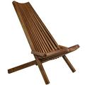 CleverMade Tamarack Folding Wooden Outdoor Chair - Foldable Low Profile Acacia Wood Lounge Chair for the Patio Porch Deck Lawn Garden or Home Furniture - No Assembly Required