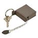 Leatherette Tape Measure Key Chain Grey