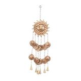 DecMode 35 Copper Metal Sun Windchime with Glass Beads and Cone Bells