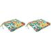 Jordan Manufacturing 17 x 19 Sun River Sky Multicolor Floral Rectangular Outdoor Chair Pad Seat Cushion with Ties (2 Pack)