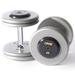 105 - 150 lb. Pro Style Gray Cast Iron Round Dumbbell Set w/ Straight Handle & Rubber Caps (Commercial Gym Quality) by Troy Barbell