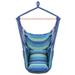 Hammock Chair Swing Hanging Rope Swing for Patio Porch Bedroom Backyard Indoor or Tree Hanging Rope Swing Seat with 2 Removable Cushions Max. Weight 250 Lbs - Blue B4065