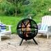 Sunnydaze Decor 30 in. Flaming Ball Steel Portable Wood Burning Fire Pit