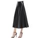 Leadmall Tennis Skirt Womens Faux Leather Skirt Long Skirt High Waist Skirt Women Skirt