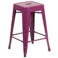 Flash Furniture 24 High Backless Metal Indoor-Outdoor Counter Height Stool w/Square Seat