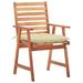 Suzicca Patio Dining Chairs 3 pcs with Cushions Solid Acacia Wood